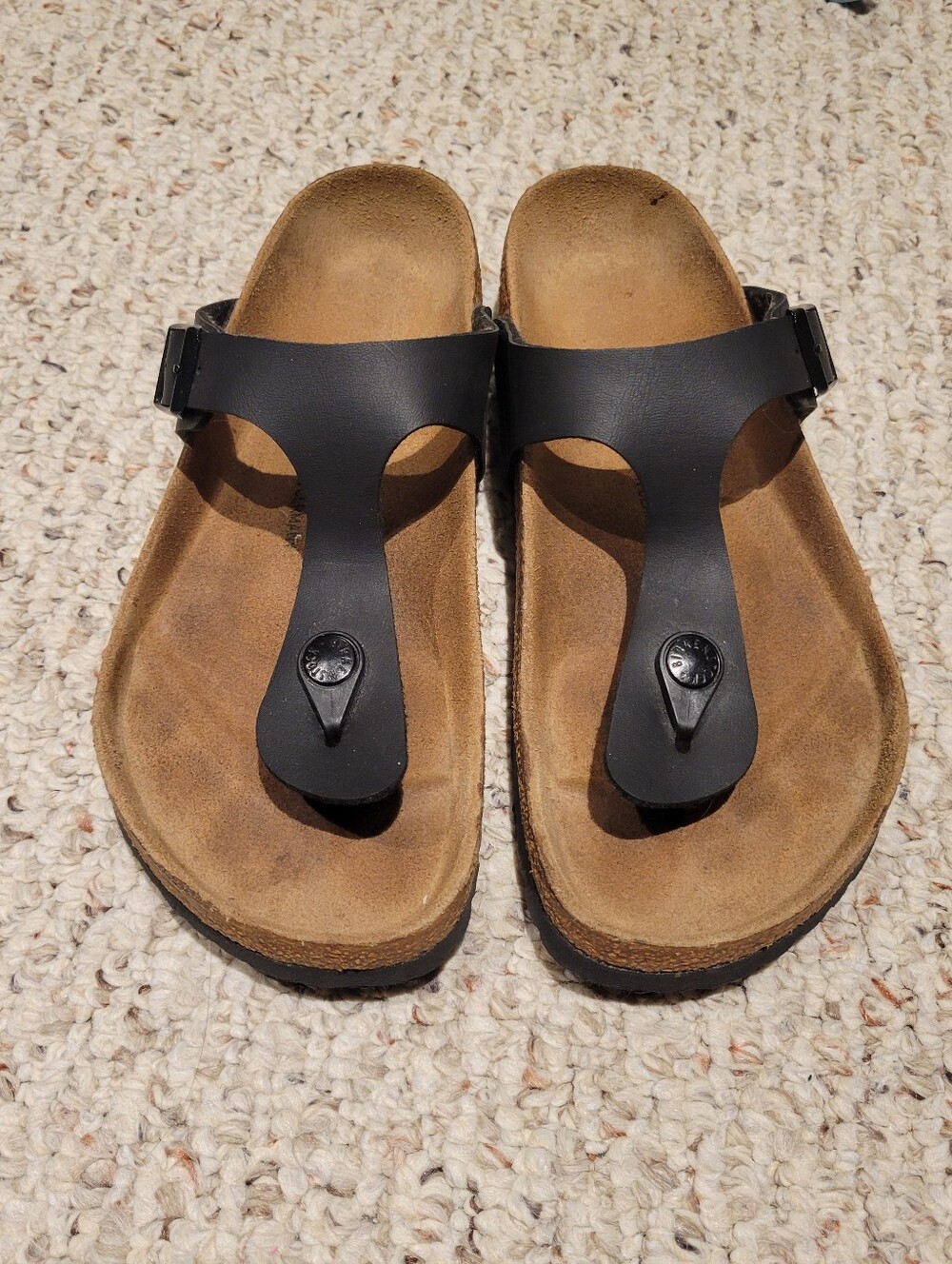 Birkenstock Gizeh Black Leather Sandal